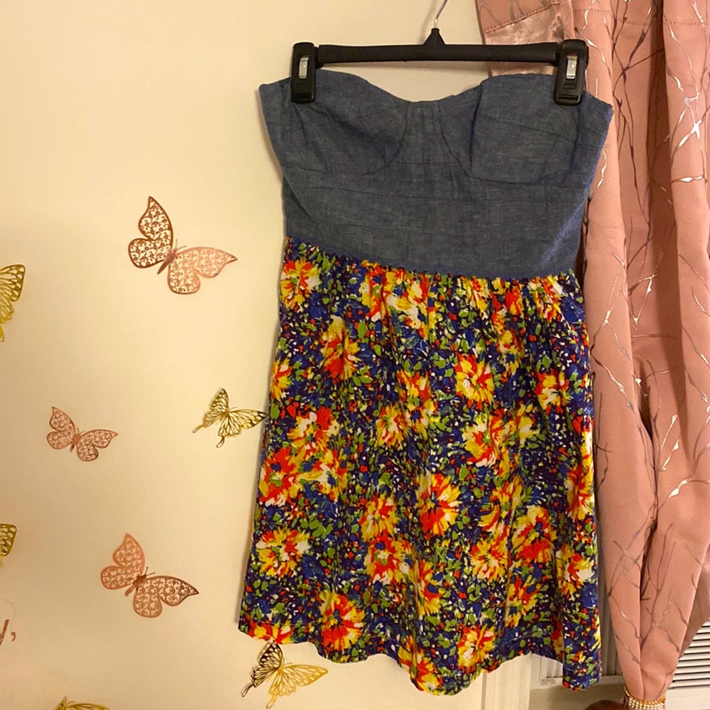 Strapless mini dress